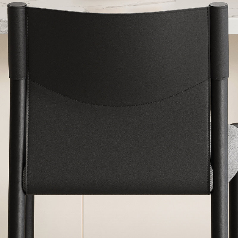 Chaise d'appoint noire à dossier solide (ensemble de 2), 23.62", 2