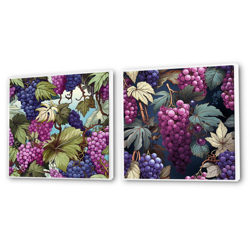 Watertown - Ensemble de 2 collages carrés tropicaux, Cadre flottant blanc, H 16 po x l 33 po