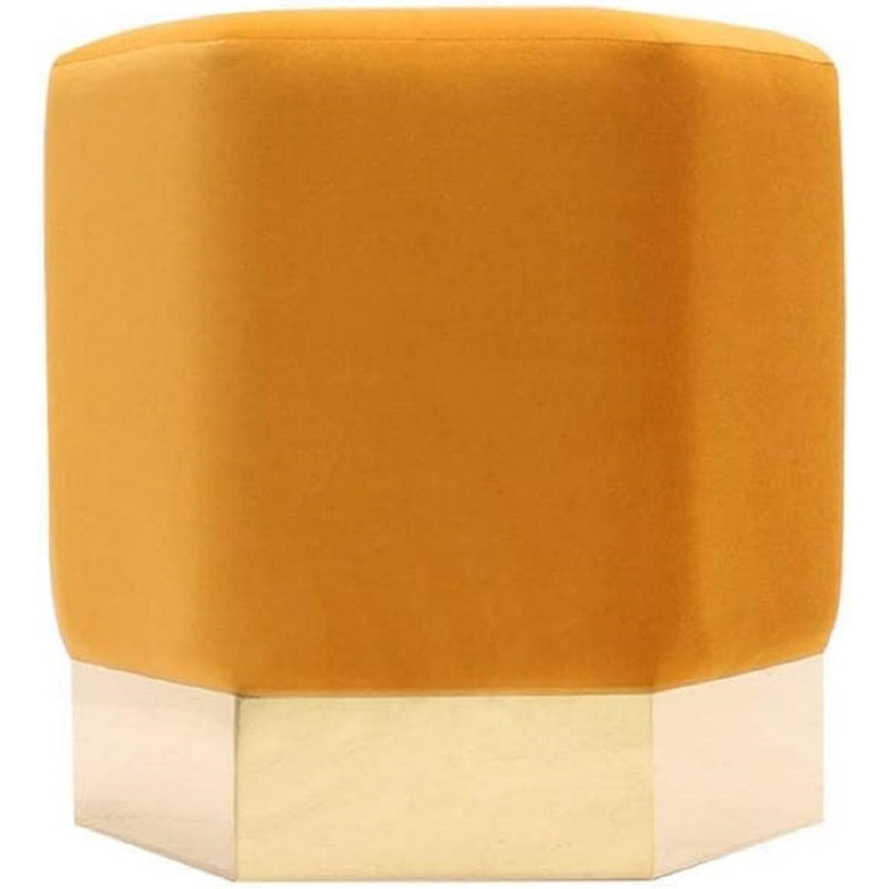 Ketrina Metal Accent Stool, Mustard, Gold