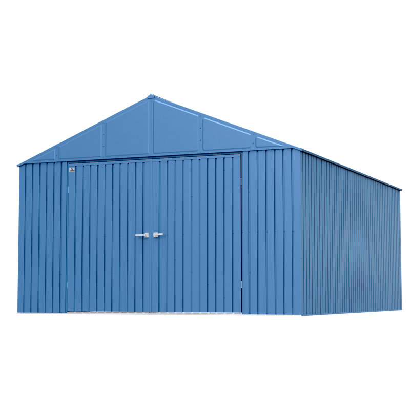Elite 12' x 16' Blue Grey Steel Storage Shed