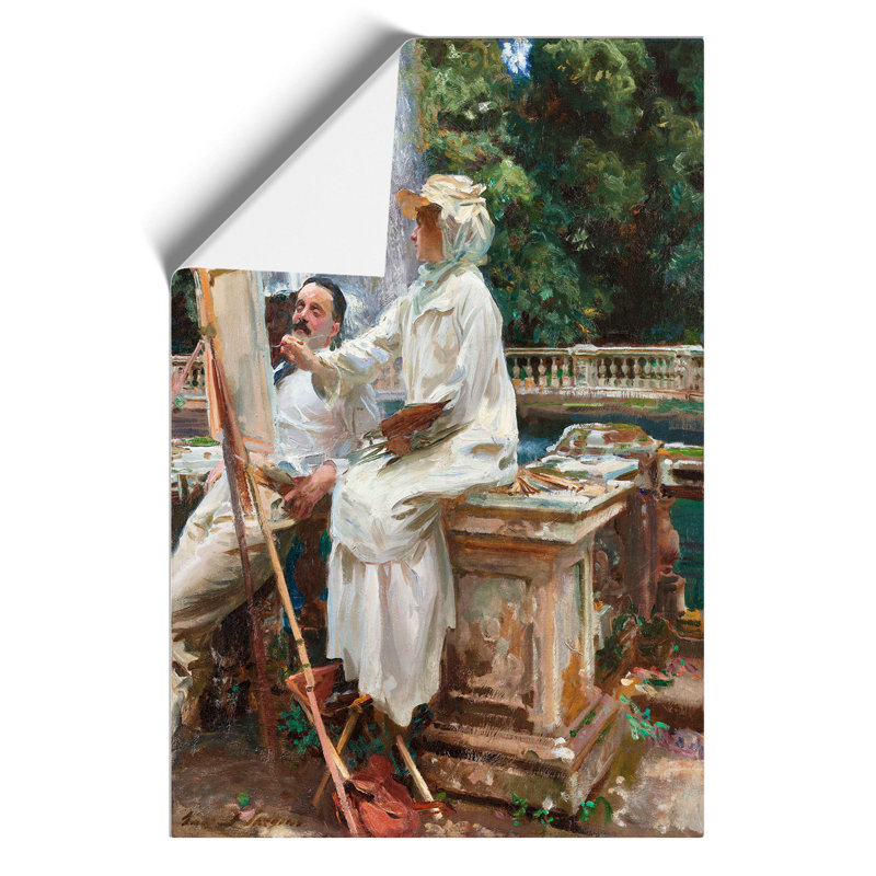 CAN4050CAN The Fountain, Villa Torlonia by John Singer Sargent - Painting, 42cm H x 30cm W x 0.1cm D, Paper