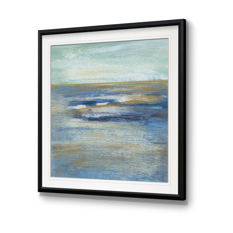 «Tuscan Shore II», reproduction de peinture à l'huile, H 17,5 po x l 17,5 po x P 1,5 po, Cadre noir