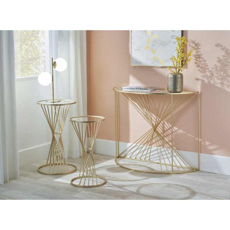 Benazir 100cm Glass Top Console Table