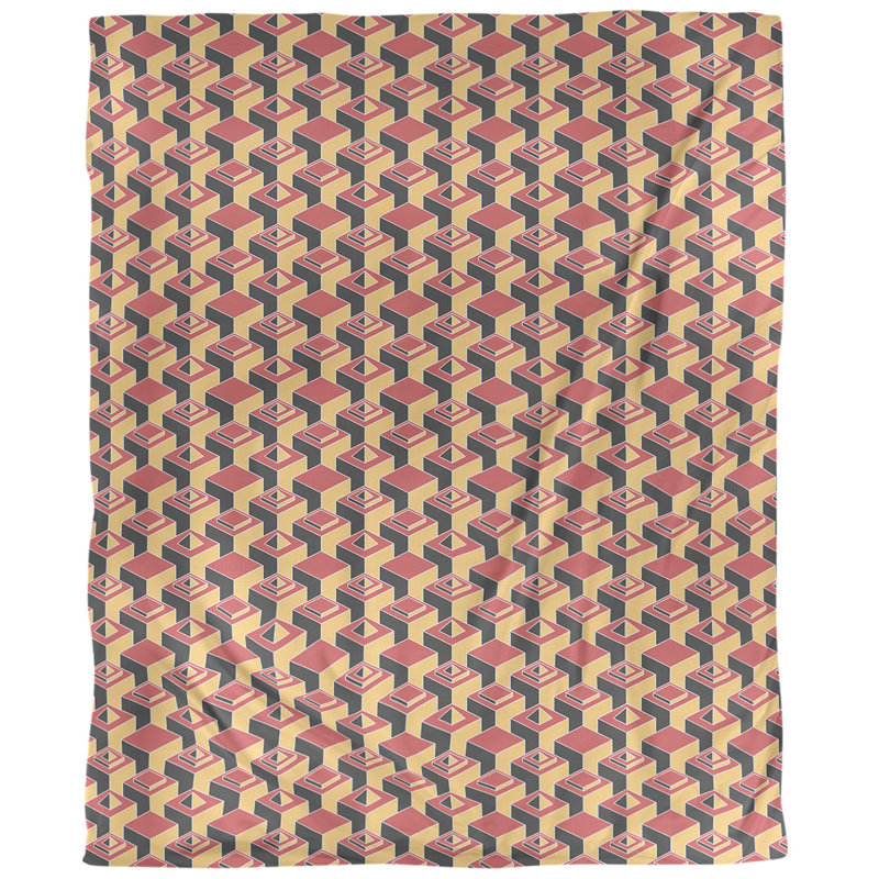 Patricia Geoffrey Polyester Geometric Shapes Duvet Cover, King Duvet Cover, Red/Yellow, Microfiber