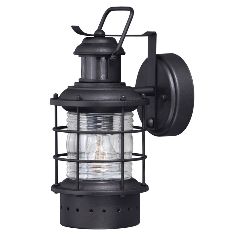 Lanterne murale d'extérieur avec crépuscule à l'aube Crownsville, Noir, H 12 po x l 5,5 po x P 7,5 po