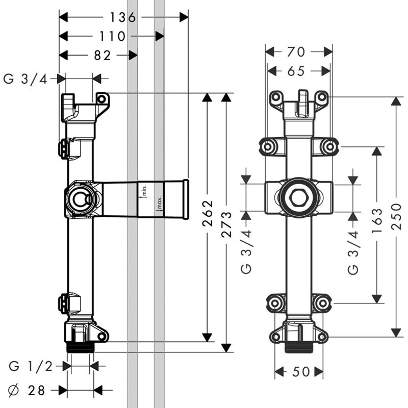 Axor Starck Shower Rough Tub Valve