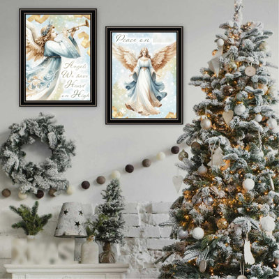 2 Angels Bedroom Wall Decor. Home Multicolor Wood+Paper Frame, 18.44In D, 1In W, 14.01In H, 5.06Lb. Handmade Artistic Art For Home. Decorative. Framed, 18In Depth, 1In Width, 14In Height, 5Lb.