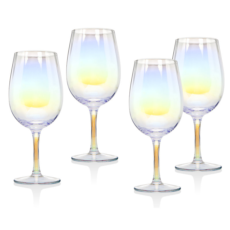 Monterey Iridescent 16oz Stemmed Wine Glass Set