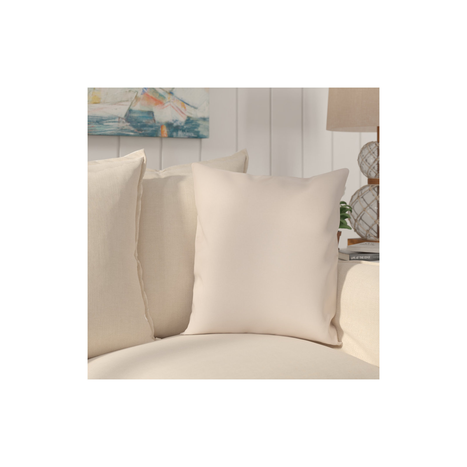 Jessica Sunbrella® Indoor/Outdoor Throw Pillow, Seascape Sand