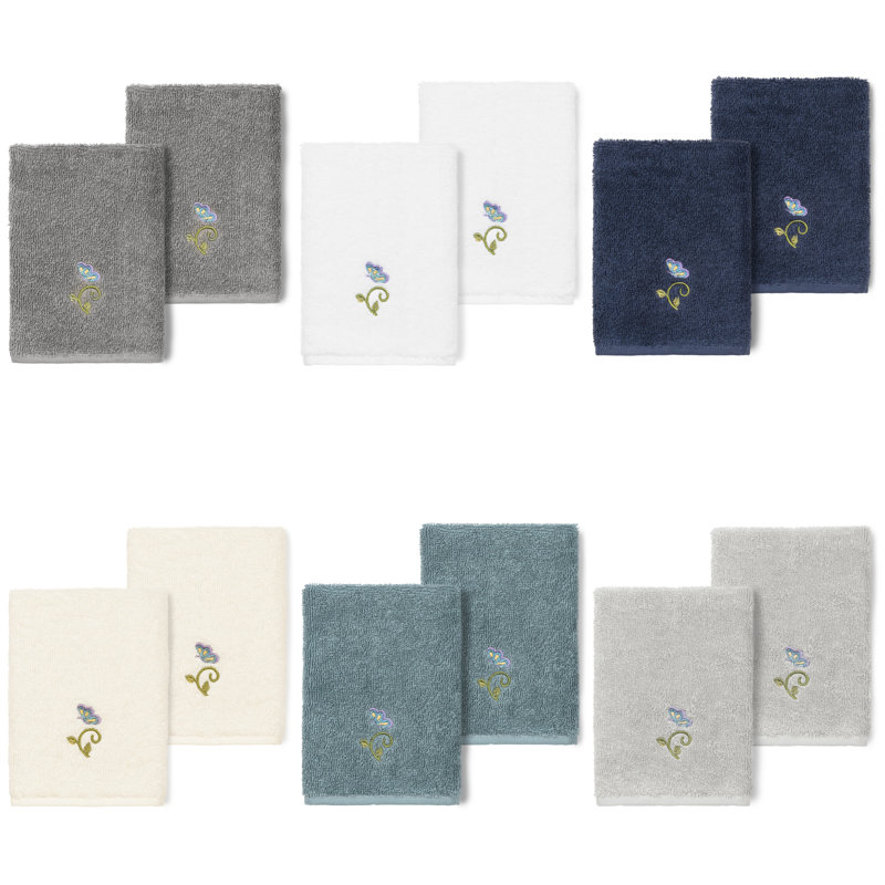 Rebecca Turkish Cotton Washcloth, Dark Gray