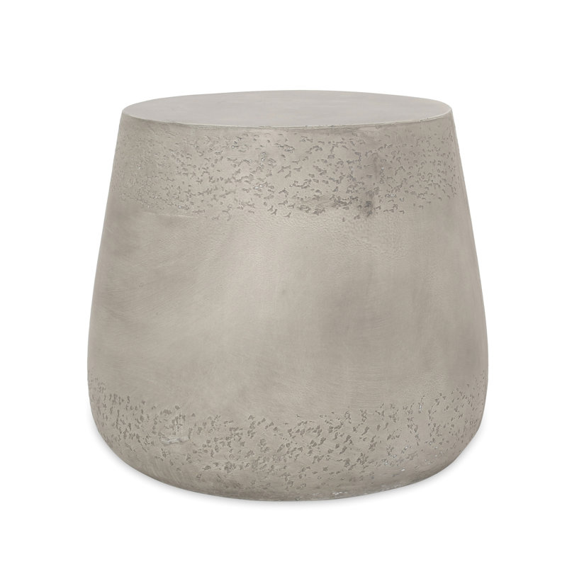 Table d'appoint en forme de tambour en béton léger - sans assemblage, l 18,55 po x P 18,55 po, 15,88 h, gris, aspect gris, forme béton, forme, 19 x 19 x 15,88
