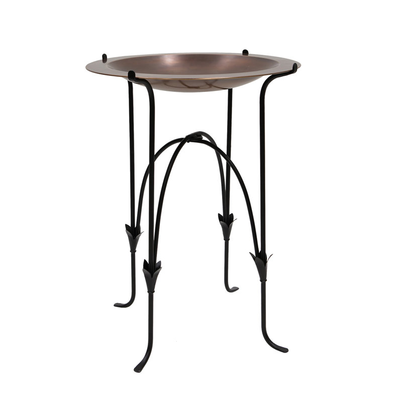 24" Classic Copper Birdbath with Phoebe Stand