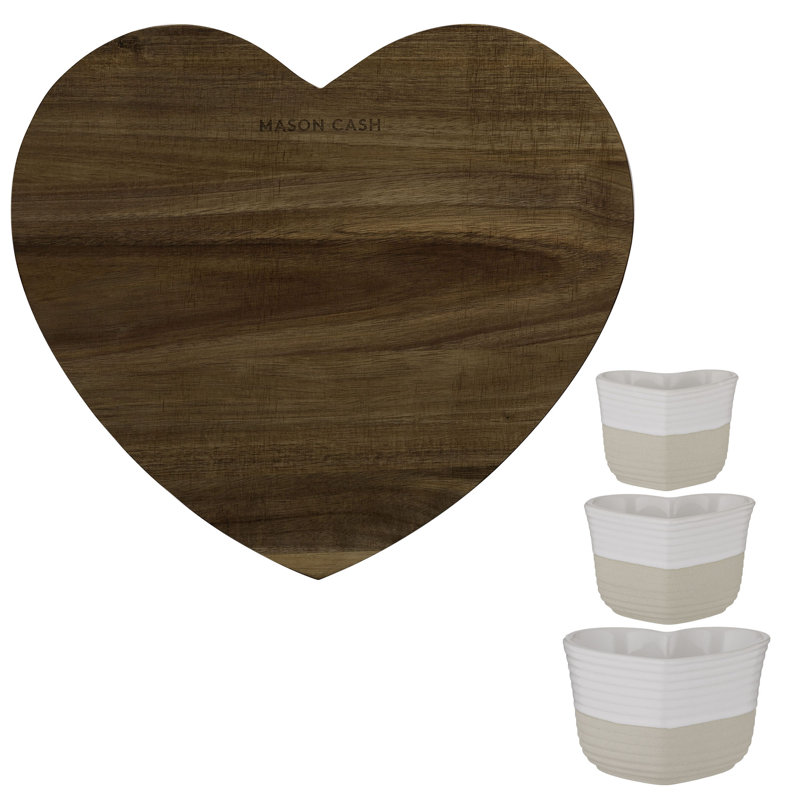 Mason Cash Rustic Charm Measuring cups & Chopping Board (Set of 4)