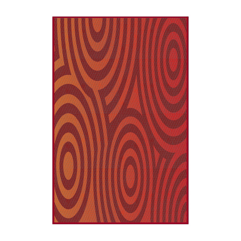 Tapis rouge tissé à la machine, Rectangle 4 pi x 6 pi