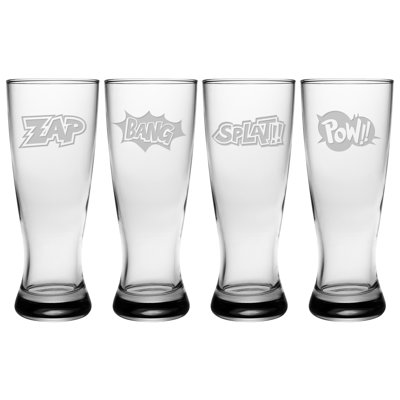 Ensemble de verres en pilsner très grande 20 oz. 4 pièces comic chaos grand