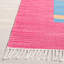 Tapis rose / bleu / jaune en coton tissé à plat à la main Danely-811111623