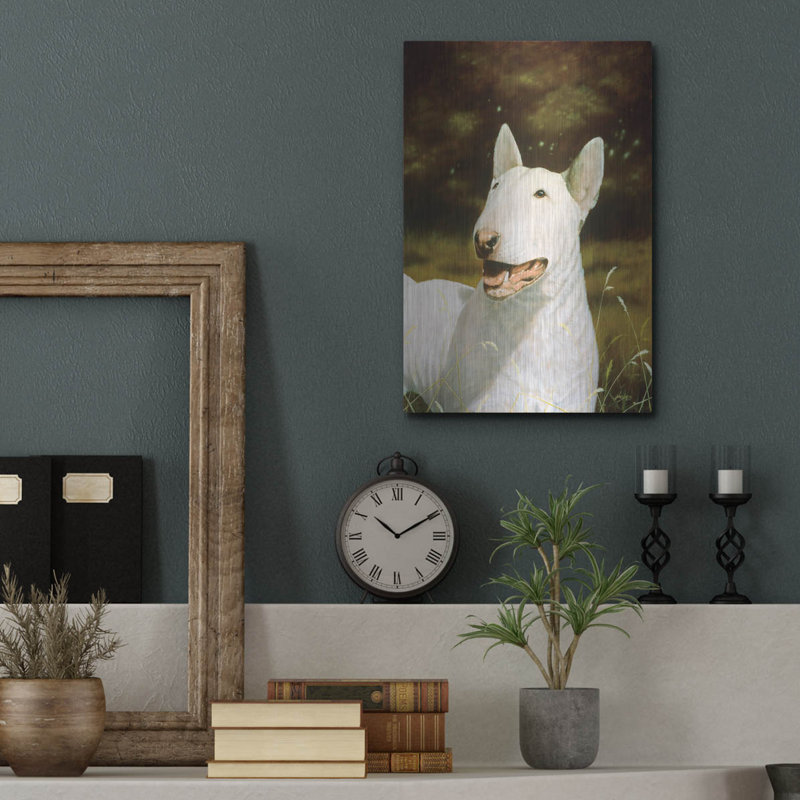 «Bull Terrier Smile» par John Silver, H 16 po x l 12 po