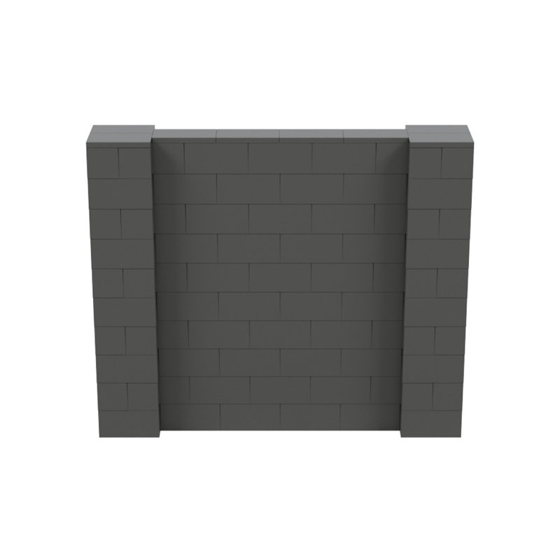 Ensemble mural de blocs géants 7 'T, H 60 po x l 72 po x P 12 po, Gris foncé