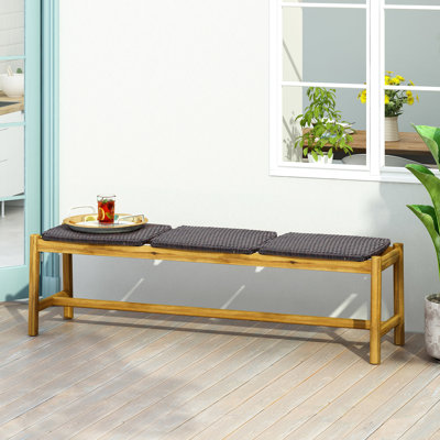 Banc rustique d'extérieur à 3 places avec abat-jour en bois de 59,73 po Profondeur x 16,14 po, largeur 17,43 po, l 24,72 po x P H, poids