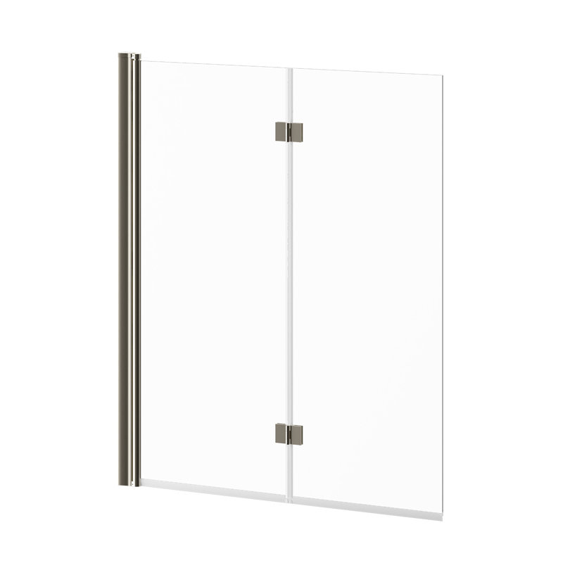 Porte de baignoire pivotante sans cadre à bascule l 90 ° - H 46 "x H 56" Flip, Nickel brossé