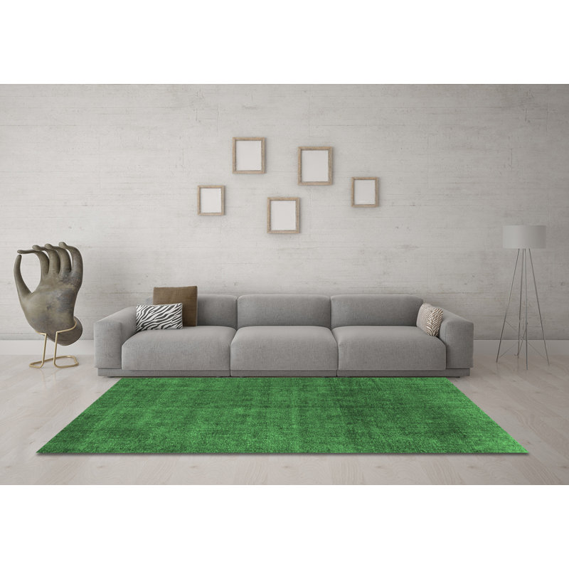 Washable Abstract Indoor Rug, Round 3'