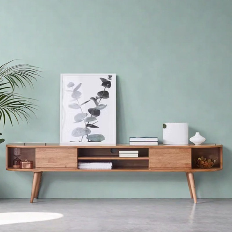 Meuble télé simple et rétro, Burlywood, 86.61"