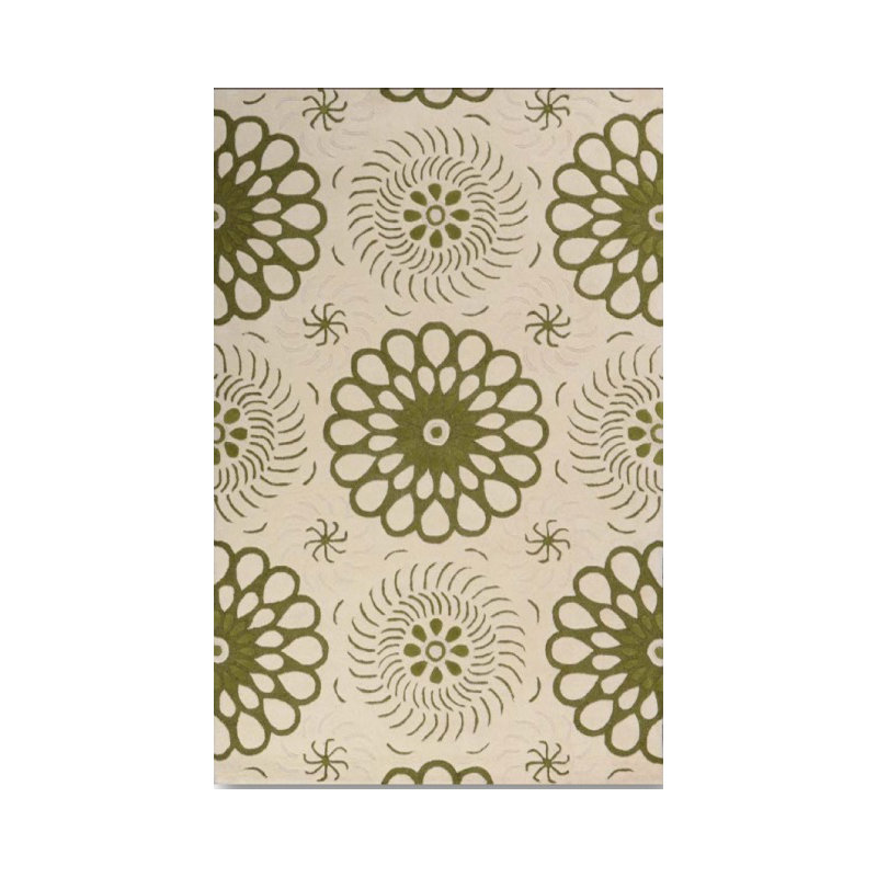 Ludgera Wool Floral Indoor Rug, Square 1'6"