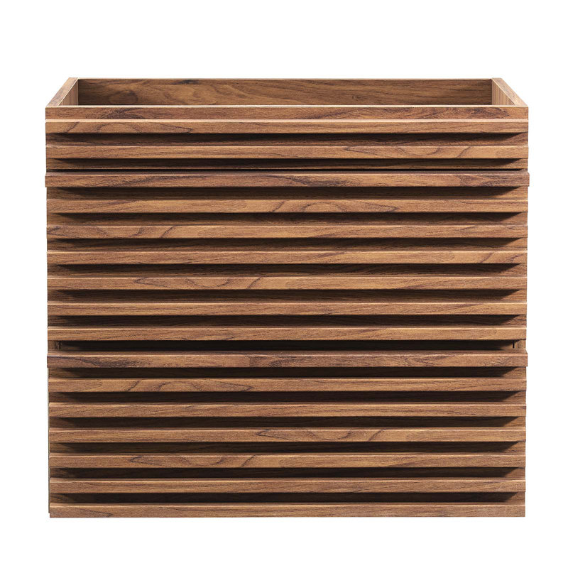 Modway Render 23.5" Wall Mounted Single Bathroom Vanity Base Only, Walnut