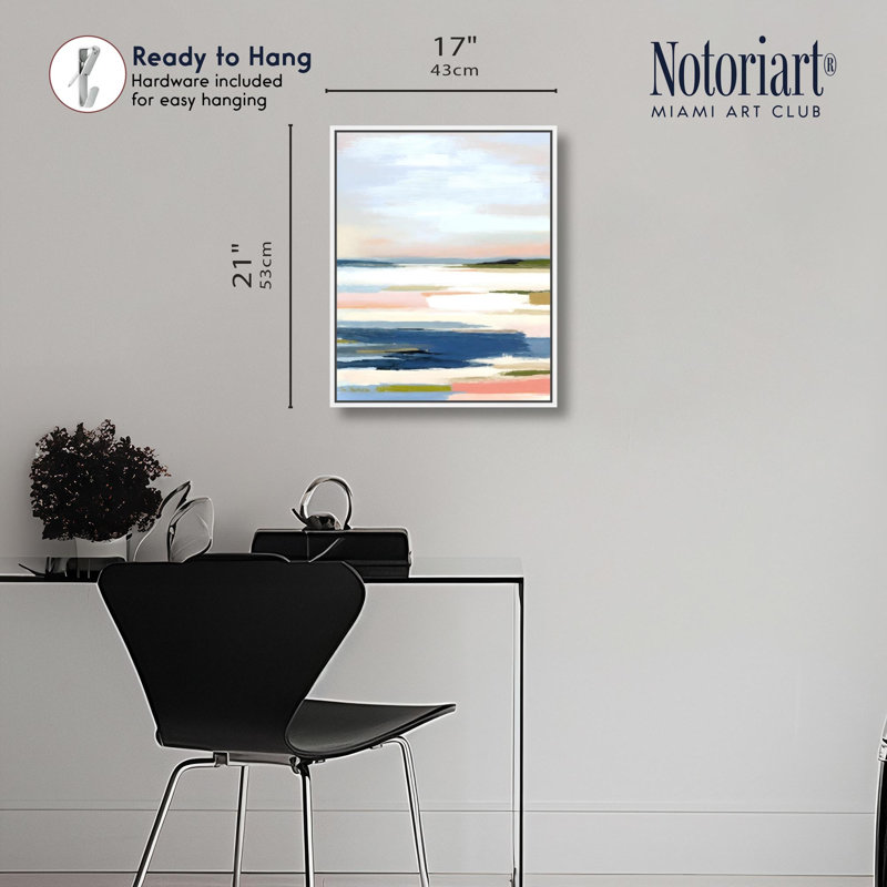 «Méditerranée Sunset Coastal Decor» par Notoriart, H 24 po x l 30 po, Structure noire
