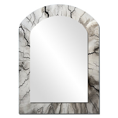 Tree Cut Stump Beauty I - Redwood Arch Large Wall Mirror, Traditional Asymmetrical Unique Mirror, Printed Metal Art