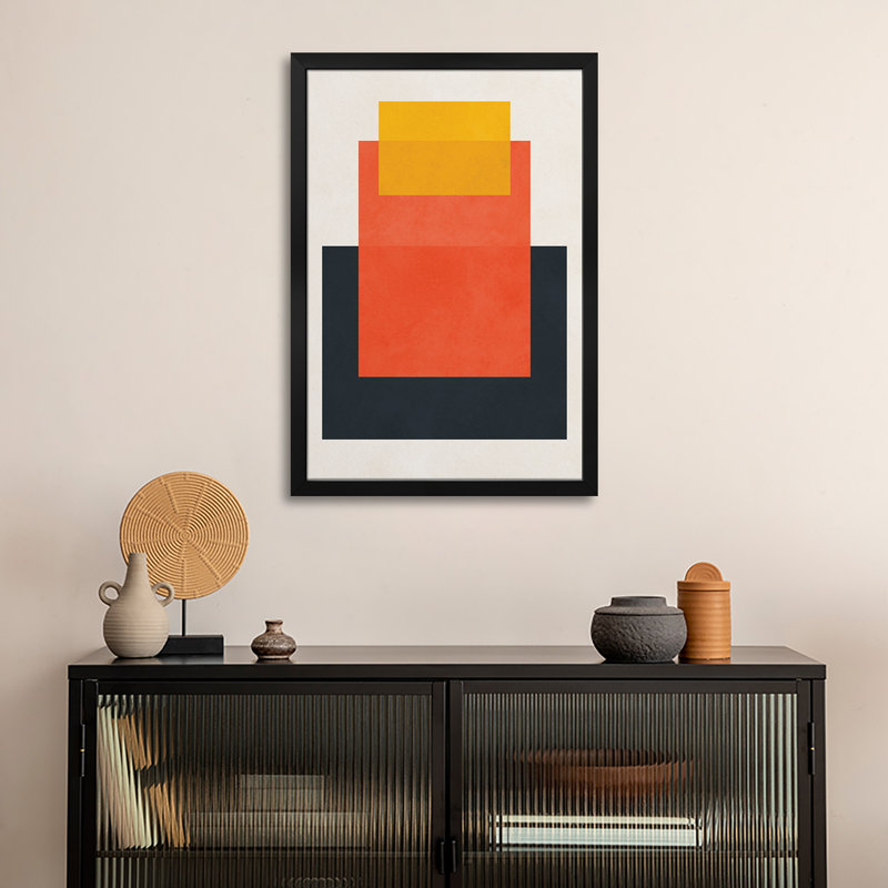 Géométrie superposée X - reproduction d'art murale - affiche de galerie, H 32 po x l 24 po
