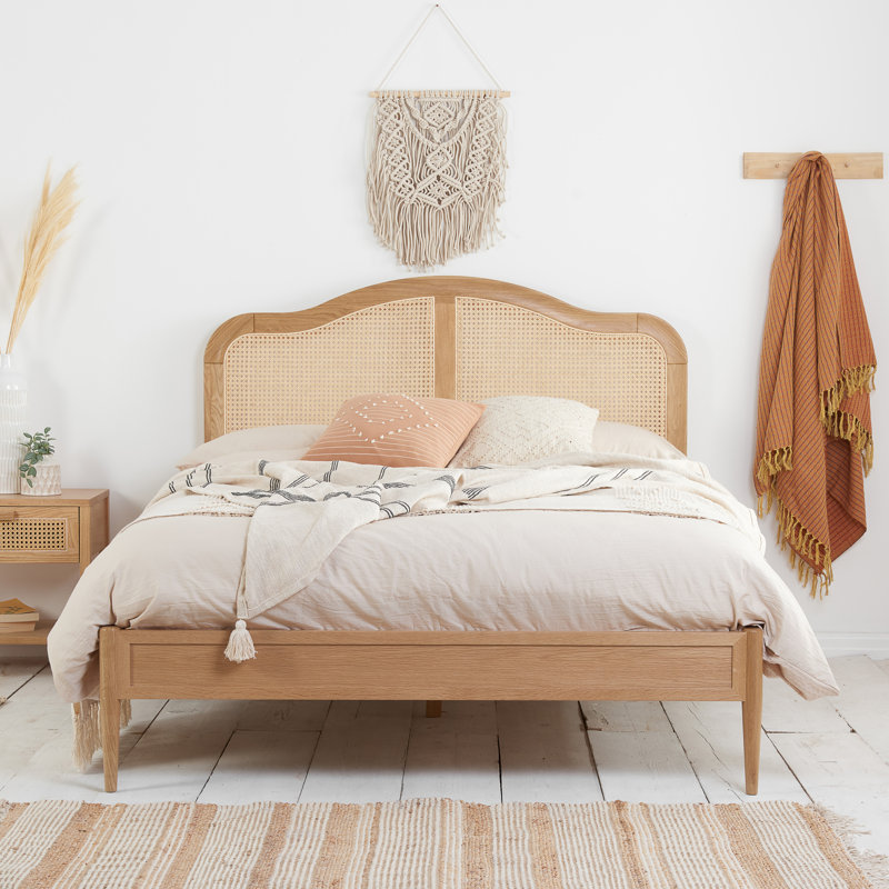 Bed Frame, Kingsize (5'), Beige