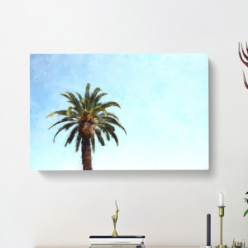 Lone Palm Tree - Wrapped Canvas, 50cm H x 76cm W x 3cm D