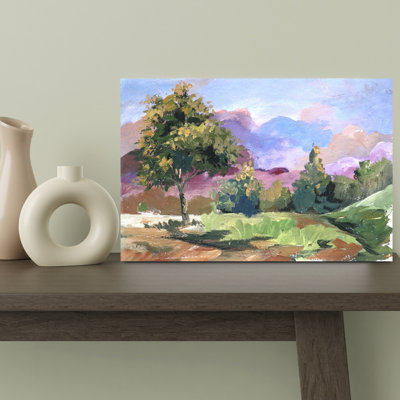 «Pastel Cloudscape Tree Colorful Peaceful Serene Landscape Nature», art mural