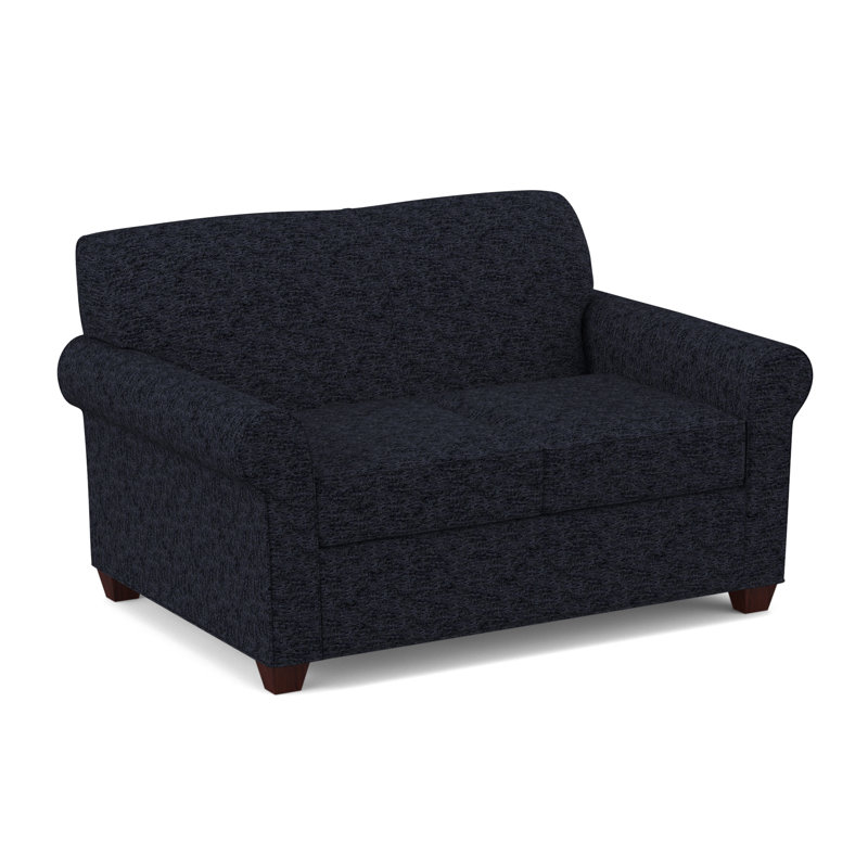 Finn 59" Rolled Arm Loveseat, Empire Mahogany, Ridgecrest Meadow