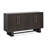 Extendable Double Pedestal Dining Table With 4 Upholstered Side Chairs And Buffet-1893056861