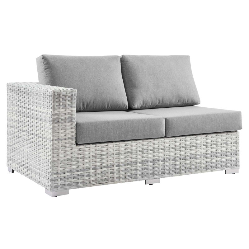 Convene Outdoor Patio Left-Arm Loveseat, Left Hand Facing, Gray