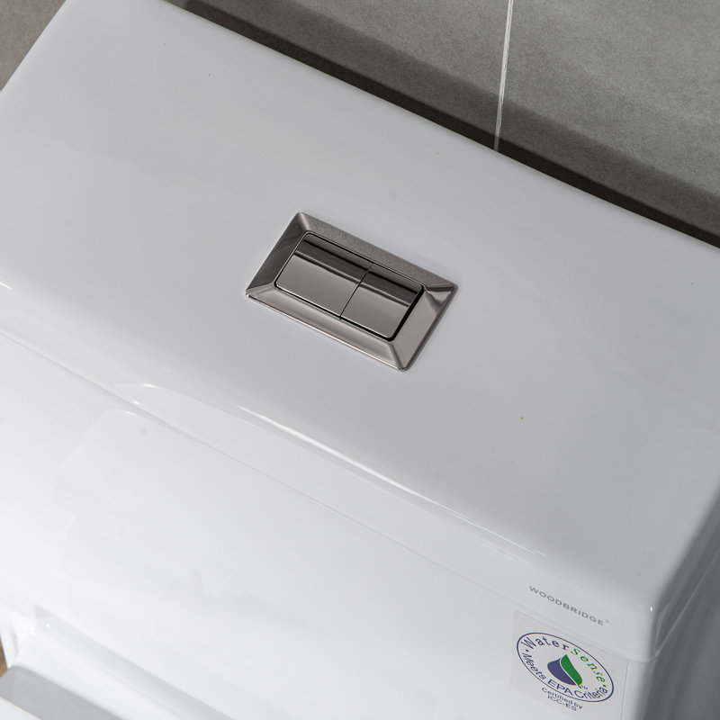 Dual-Flush Elongated One-Piece Toilet, Brushed Nickel