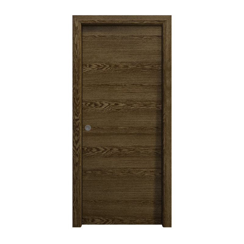 Porte coulissante 28 x 96 pouces Ego 5000 en chêne marbré, trousse de quincaillerie, bois massif, intérieur, chambre à coucher, portes modernes