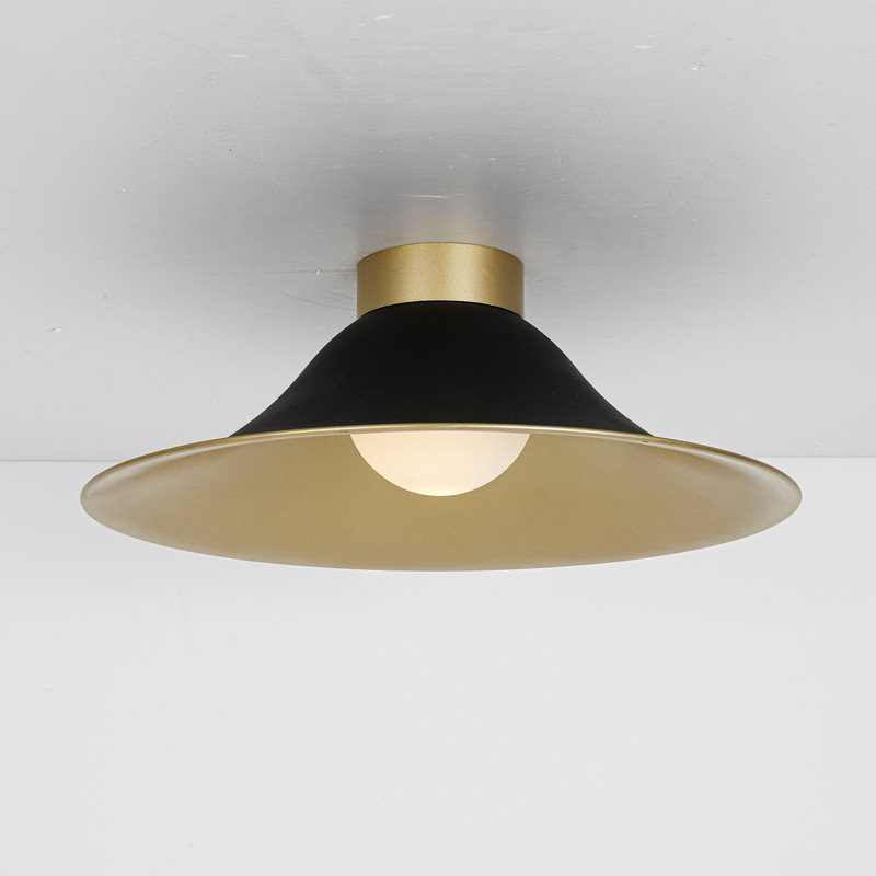 Plafonnier encastré à intensité variable en métal 1 lumière Camille, Noir
