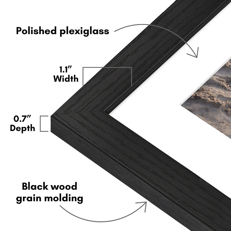 Black Wide Molding Picture Frame with Mat 28x40
