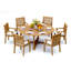 6 Seats 7 Pcs Grade-A Teak Wood Dining Set: 72" Round Table And 6 Sack Arm Chairs #11SK1706-194388824