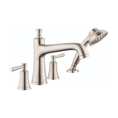 Joleena Double Handle Deck Mounted Roman Tub Faucet Trim with Diverter and Handshower