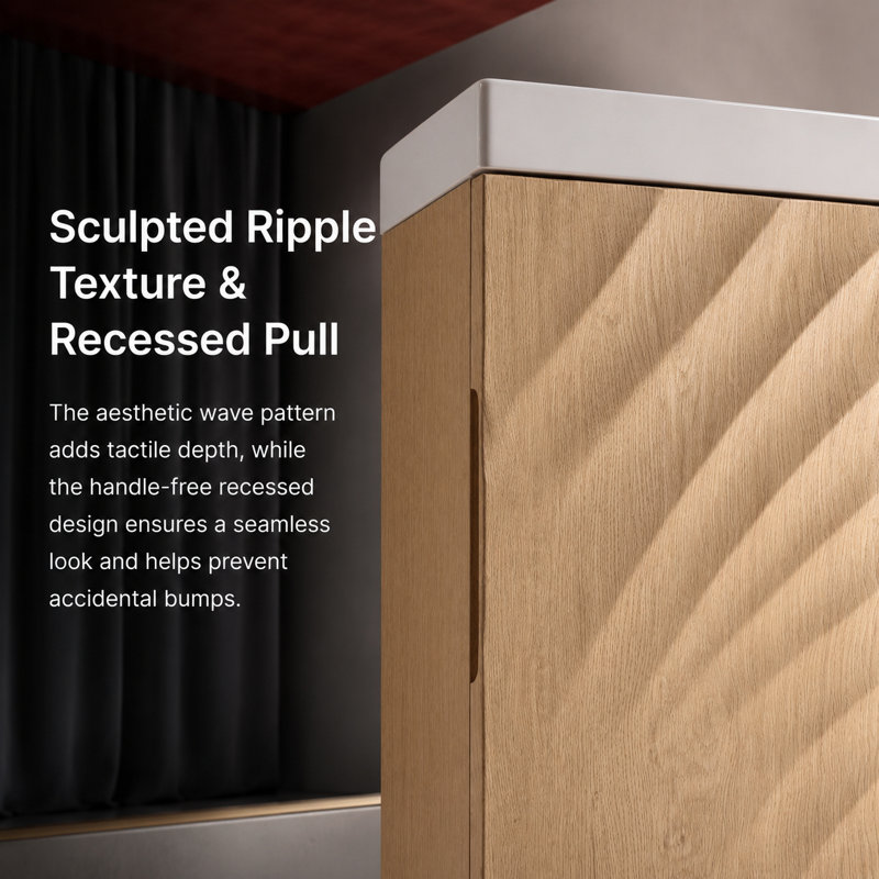 Meuble-lavabo flottant 18,5 po Ripple, Light Oak