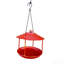 Bouche à oiseaux solaire à cascade suspendue à énergie solaire pour terrasse de jardin, rouge