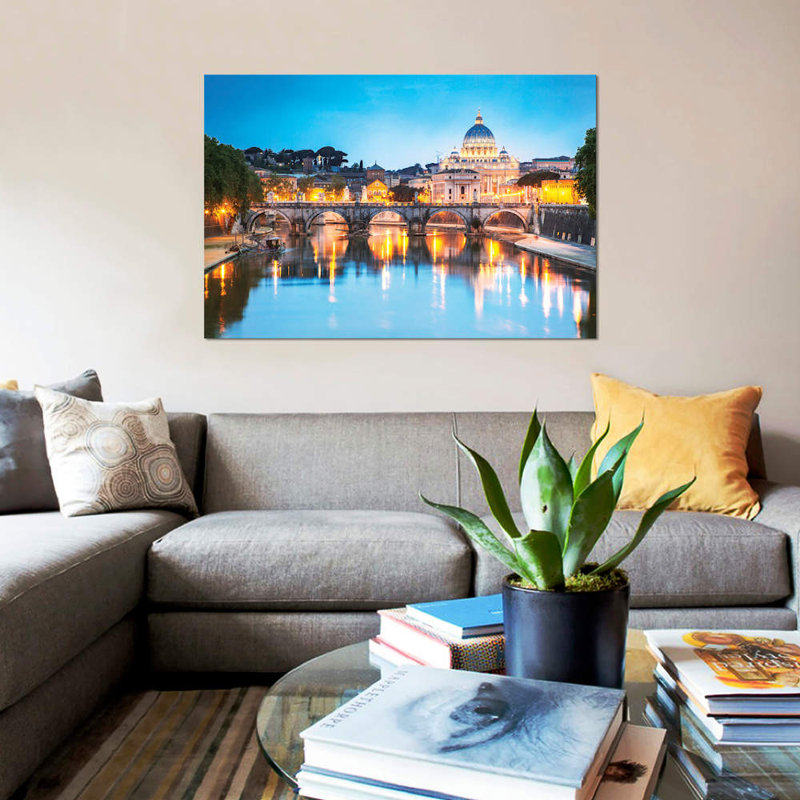 «St Peter's Basilica And Tevere River, Rome» par Matteo Colombo, impression sur toile, H 8 po x l 12 po x P 0,75 po