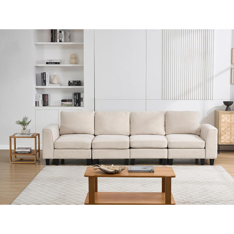 Canapé modulaire modulaire avec table d'appoint pliable / port USB pour appartement