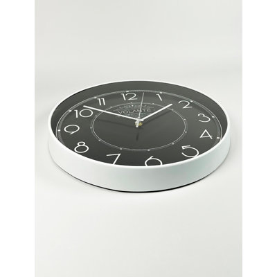 Elegant Decorative Wall Clock, White, 13.8 x 13.8 x 1.8 inches | 100% Plastic Frame & Real Glass Cover | Stylish Timepiece for Home & Office Decor, Perfect for Living Room, Kitchen, or Study Spaces