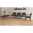 Ensemble de meubles de qualité commerciale en acier Lenox | Chaise 4 invités et banc 2 places