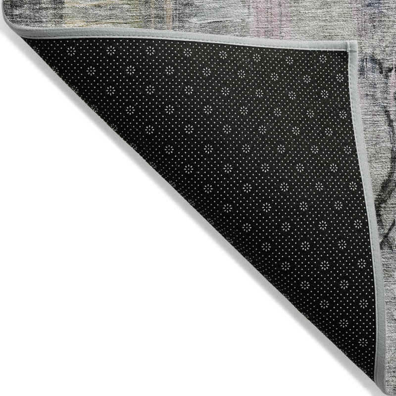 Tapis bleu intérieur / extérieur lavable à la machine Xhevrie, Rectangle 10 pi x 14 pi